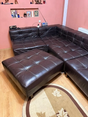 Coltar modular Hoker - piele naturală  - imagine 4