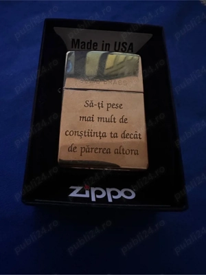 bricheta Zippo cu mesaj