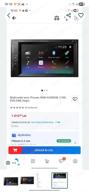 Pioneer DMH A240 DAB Bluetooth 4x50w auto - imagine 3