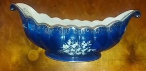 Fructiera ( Centru Masa ) , Portelan , Cobalt Cu Flori ARPO Anii 70 - 80 