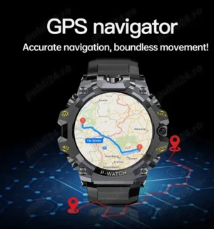 Vând SmartWatch 4G Sim Card Dual Cameras Amoled Screen 4+64GB GPS Video Call,1150 mAh - imagine 2
