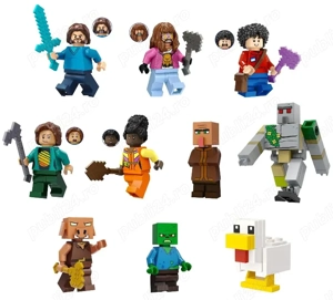 Set 10 Minifigurine tip Lego Minecraft Movie cu Steve si Natalie
