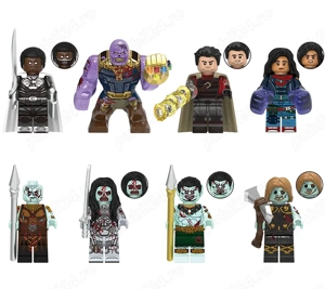 Set 8 Minifigurine tip Lego Marvel cu Big Thanos, Ms.Marvel si Ghost