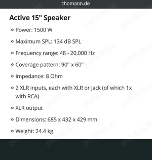 Boxa Profesionala Electro Voice EKX-15P Carcasa Lemn - imagine 5