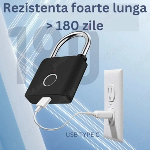 Lacăt cu amprentă digitală fără cheie - imagine 2