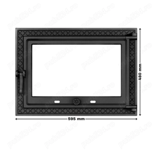 Usa pentru semineu cu sticla, model ROMB - imagine 3