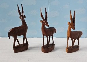 Figurine antilope din lemn exotic - imagine 5