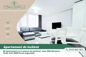 Apartament cu 2 camere de inchiriat, zona 300 Micalaca, Arad.