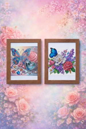 Set de mini-tablouri cu diamante 5D + câte două mini-șampoane hoteliere la fiecare tablou 