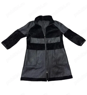 Palton   Cojoc de Lux pentru Damă din piele și blană naturală de miel