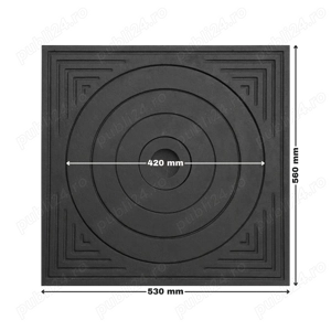 Plita din fonta 560 x 530 mm, grosime 17 mm