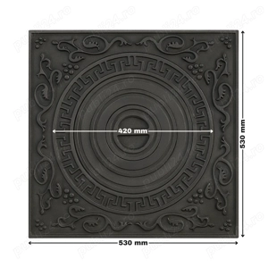 Plita din fonta cu desen, 530 x 530 mm