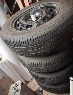 4 roti de vara cu jante si suport - imagine 2