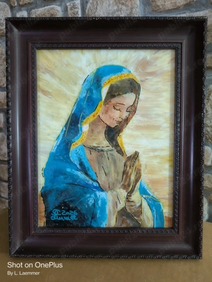 Rugă - pictură pe sticlă 