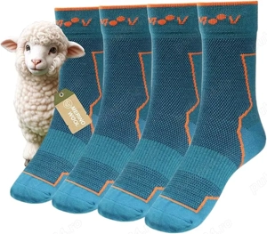 Șosete de drumeție din lână Merino   Călduroase, respirabile și anti-bășici (M și L)