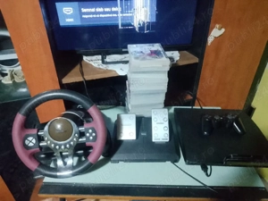 Vand PS3 cu jocuri si volan cu pedale de picior  - imagine 2