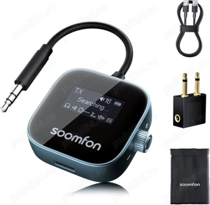 Adaptor Bluetooth 5.3 SOOMFON   Transmițător & Receptor 2 în 1, cu Ecran LCD și Conectare Duală (Pen