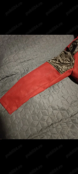 Palton damă elegant grena cu detalii moderne - imagine 3