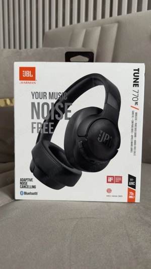 Casti wireless over-ear JBL Tune 770NC, Adaptive Noise Cancelling, Bluetooth, Multi-Point, Negru
