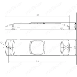 Lampa gabarit 100x32, LED, alba, cu suport urechi, 12-36V, FT-017 Fristom - imagine 5