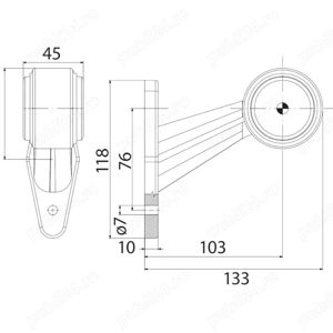 Lampă gabarit cu brat drept 88 mm FT-009 A - LED Fristom - imagine 3