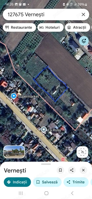 Particular, vând teren intravilan 2053 mp, în sat Vernesti jud Buzău 