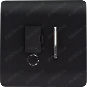 Întrerupător Trendi Switch Fused Spur 13A, Placă Screwless, Negru Mat