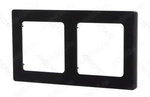 Ramă dublă Aigostar, 2 Module, Negru, Montaj Îngropat   PC rezistent, Design Modern