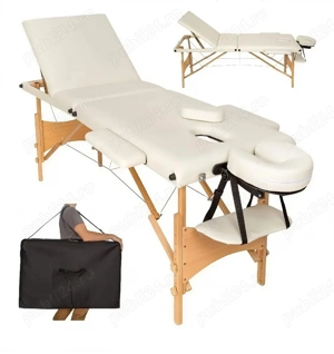 masă de masaj pliabilă (bej)