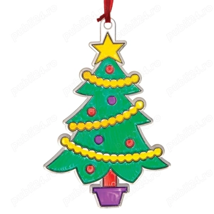 Set 10 Decorațiuni Suncatcher de Crăciun   Baker Ross AT294   Activitate Creativă pentru Copii