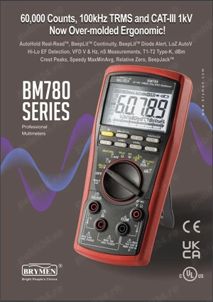 Brymen BM789 multimetru digital True RMS AC DC 100kHz - imagine 5