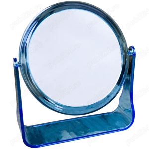 Oglinda cosmetica de make-up rotunda, cu 2 fete si suport din plastic, 18 x 16 CM - imagine 5