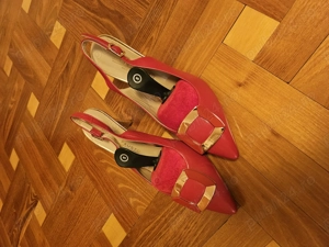 Pantofi de piele rosie Moda di Fausto