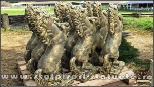 Statuetă căluț mic, auriu patinat, model S37. - imagine 4