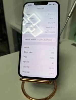 iPhone 14   128 GB   Midnight   Garanție valabilă - imagine 2