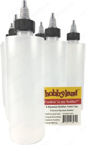 Set 6 Bidoane Squeeze Hobbyland, 8oz, LDPE, Capace Twist