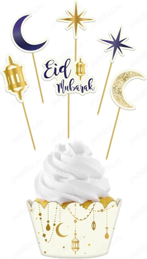 Set decorațiuni pentru brioșe Eid Mubarak
