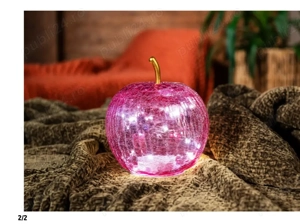 Deko-Apfel Pomo cu LED     16,5 cm x 20,5 cm   Roz - resigilat