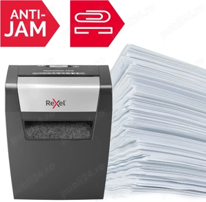Distrugător de documente Rexel Momentum X406   Cross Cut P4, 6 coli, Coș 15L, Negru - imagine 3