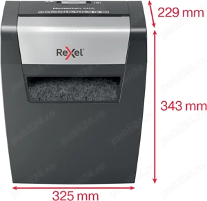 Distrugător de documente Rexel Momentum X406   Cross Cut P4, 6 coli, Coș 15L, Negru - imagine 4