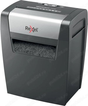 Distrugător de documente Rexel Momentum X406   Cross Cut P4, 6 coli, Coș 15L, Negru - imagine 2