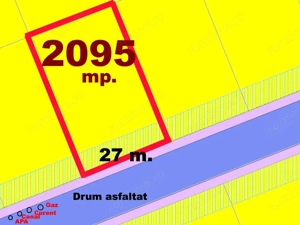 Teren Intravilan PUZ 2095 mp cu L=30 m P+1+M CETATE HCC Asfalt Bransat Utilitati - imagine 2