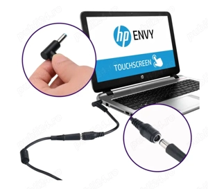 Adaptor incarcare laptop HP, Dell mufa rotunda 7.4mm X 5.0mm catre mufa noua 4.5mm x 3.0mm - imagine 3