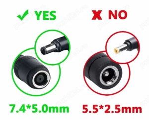 Adaptor incarcare laptop HP, Dell mufa rotunda 7.4mm X 5.0mm catre mufa noua 4.5mm x 3.0mm - imagine 4