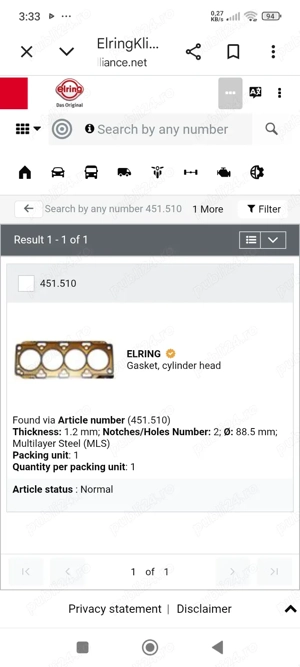 Vând garnitură de chiuloasă Hyundai santa fe2  - imagine 3