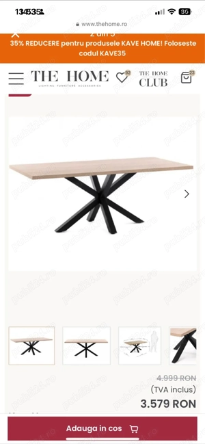 NOU. Masa dining maro din metal 100x200 cm Argo Kave Home