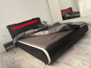 Pat dormitor modern+saltea+noptiere - imagine 4