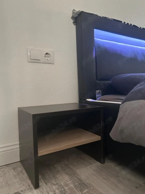 Pat dormitor modern+saltea+noptiere - imagine 5