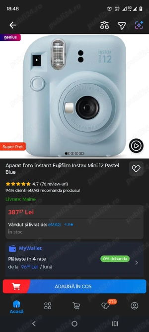 aparat foto instamax mini 12 nou