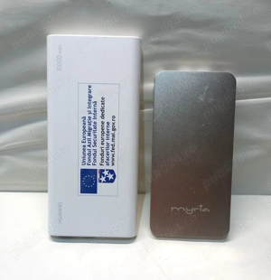 2 baterii externe, HUAWEI (10000mA) și MYRIA (4000ma), ca noi